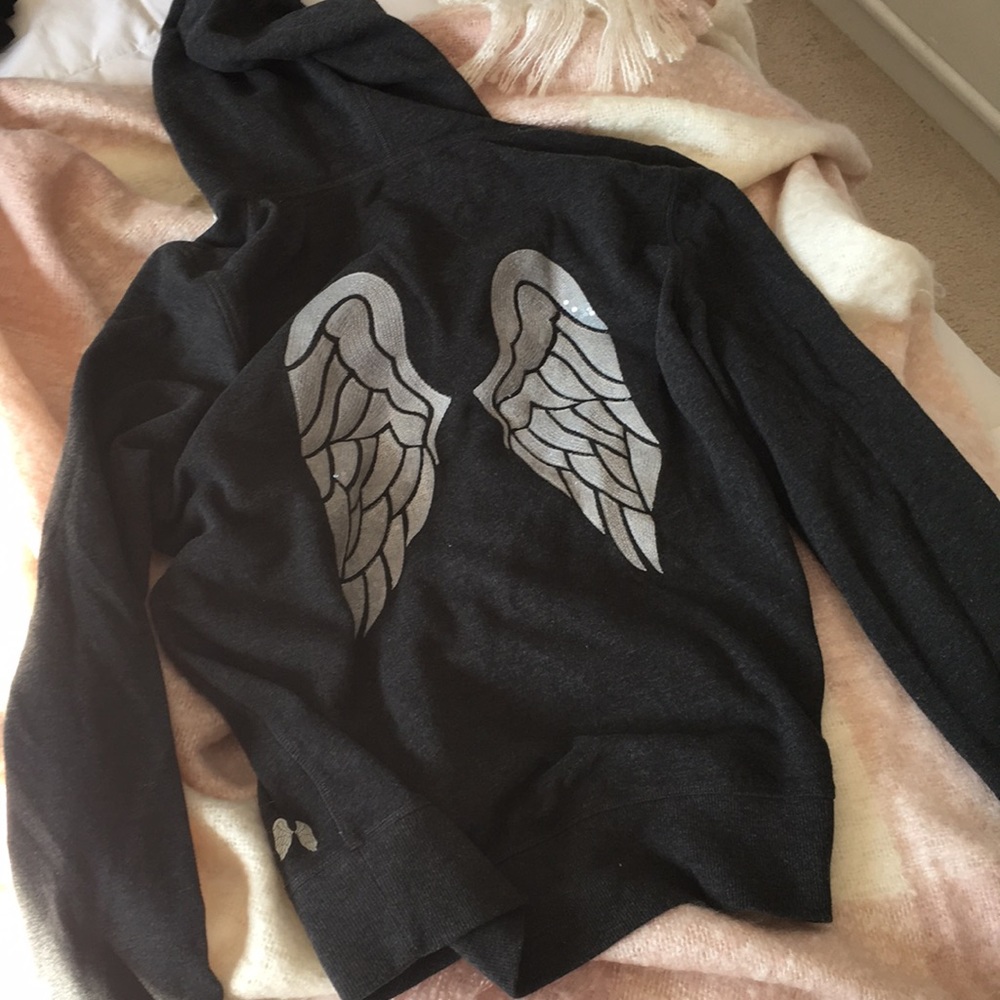 Victoria’s Secret Small Dark Gray Wings ZIP Up